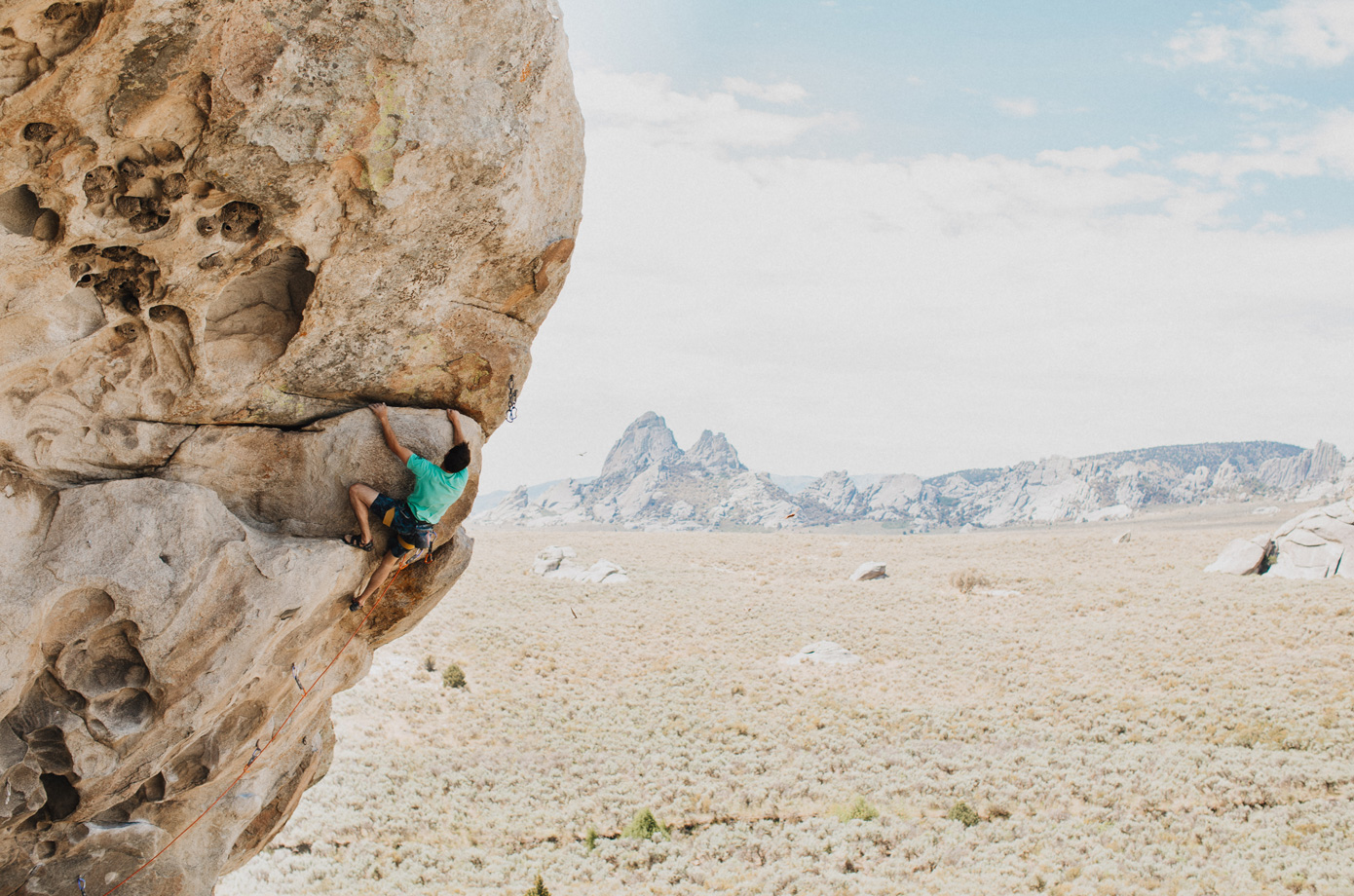Kevin Jorgeson climbs at City of Rocks.